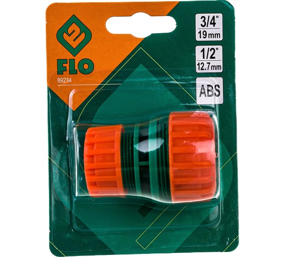Соединитель переходник на шланги 3/4" и 1/2" FLO 89234