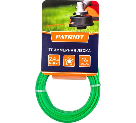 Леска для триммера (2.4 мм; 12 м; звезда) PATRIOT 240-12-3 805205122