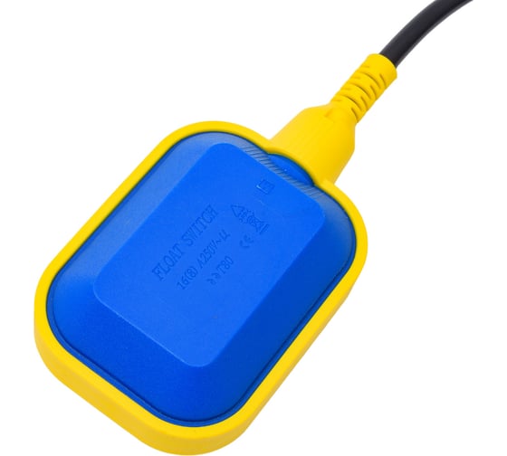 Выключатель поплавковый TSY-2, шнур 2 м, 16A, синий-желтый HLT 085-24-02