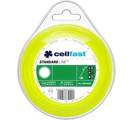 Леска для триммеров мотокос STANDARD 3.0 мм, 90 м, круг Cellfast 35-007 1