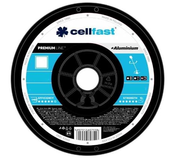 Леска для триммеров мотокос PREMIUM на катушке 2.7 мм, 350 м, квадрат Cellfast 35-082 1