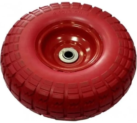 Колесо полиуретановое непрокалываемое для тачки/тележки, размер 4.1/3.5-4, 250 мм, подшипник 16 мм, не симметричная ступица WORKY ARD255882