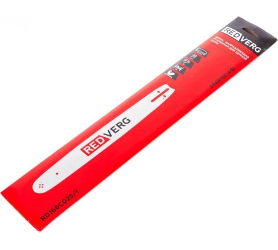 Шина усиленная для цепи 400 мм (16"), 3/8", 1.6 мм, 60 звеньев (RD166C025/1) REDVERG 6684107