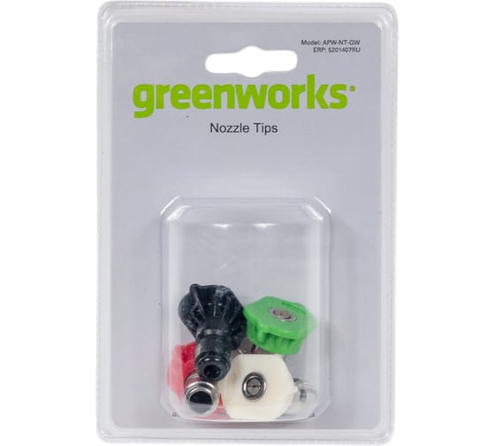 Комплект из 4-х насадок для мойки высокого давления 250 бар GreenWorks 5201407