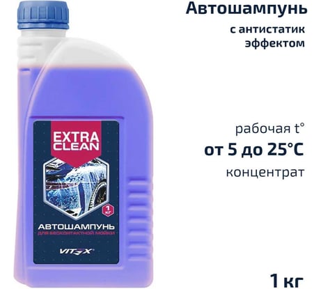 Автошампунь для бесконтактной мойки Extra Clean синий, шампунь концентрат 1кг VITEX v903901