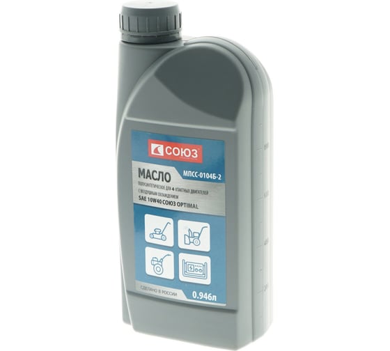 Масло OPTIMAL 4 ТАКТ. п/синт SAE 10W40, 1 л СОЮЗ МПСС-0104Б-2