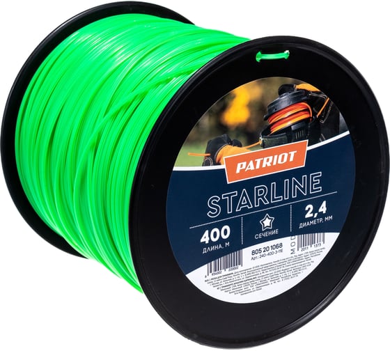Леска Starline (2.4 мм; 400 м; звезда; зеленая) PATRIOT 240-400-3 805201068