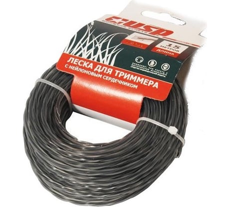 Леска для триммера (15 м, скрученный квадрат, 2.4 мм) с нейлоновым сердечником USP 78295