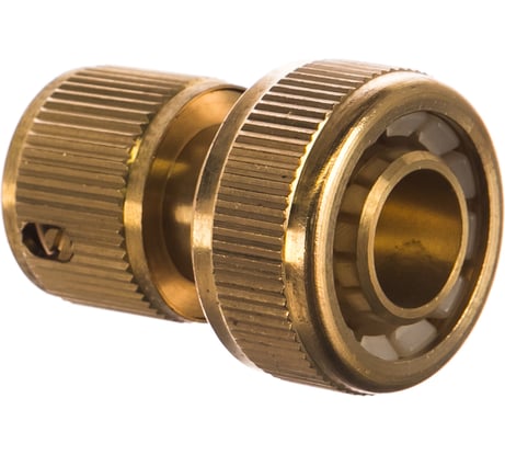 Соединитель латунный быстросъемный (3/4";  аквастоп) для шланга  PALISAD 66265