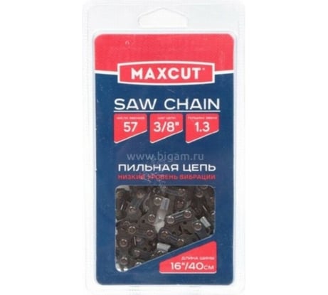 Цепь (91LV-57E; 3/8; 1,3; 57 звеньев; блистер) MAXCUT 086321057