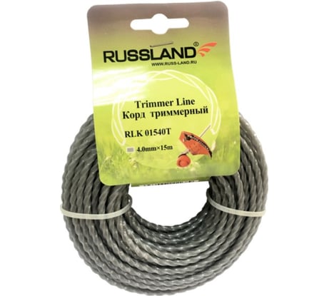 Леска (4,0 мм; 15 м) к бензотриммеру Russland RLK 01540T