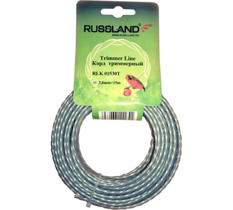 Леска (3,0 мм; 15 м) к бензотриммеру Russland RLK 01530T