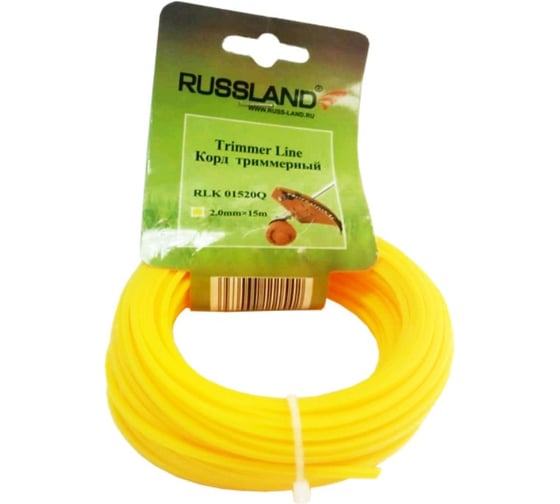 Леска (2 мм;15 м) к бензотриммеру Russland RLK 01520Q 1