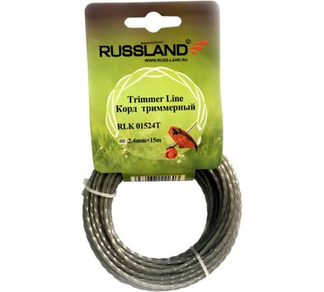 Леска (2,4 мм; 15 м) к бензотриммеру Russland RLK 01524T