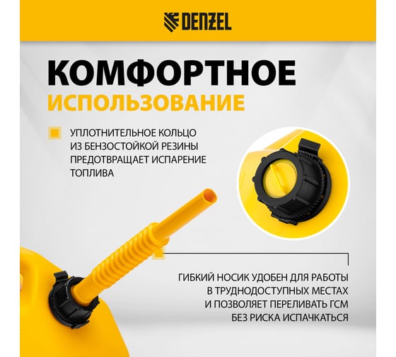 Канистра для ГСМ премиум 20 л DENZEL 53131