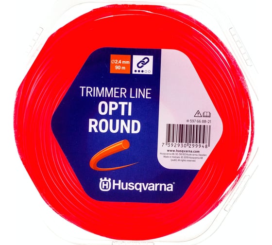 Корд триммерный (круг; 2,4 мм; 90 м; в блистере) Opti Husqvarna 5976688-21