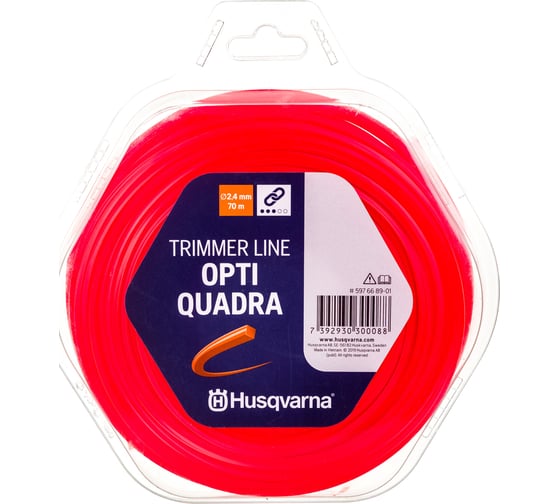 Корд триммерный Opti Quadra (2.4 мм; 70 м) Husqvarna 5976689-01 1