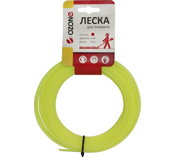 Леска для триммера (15 м; 3 мм; круг) OZONE LTR-3.0CL-15