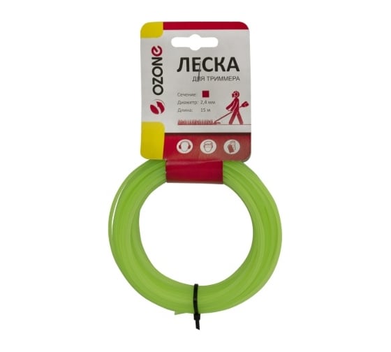 Леска для триммера (15 м; 2.4 мм; квадрат) OZONE LTR-2.4SQ-15