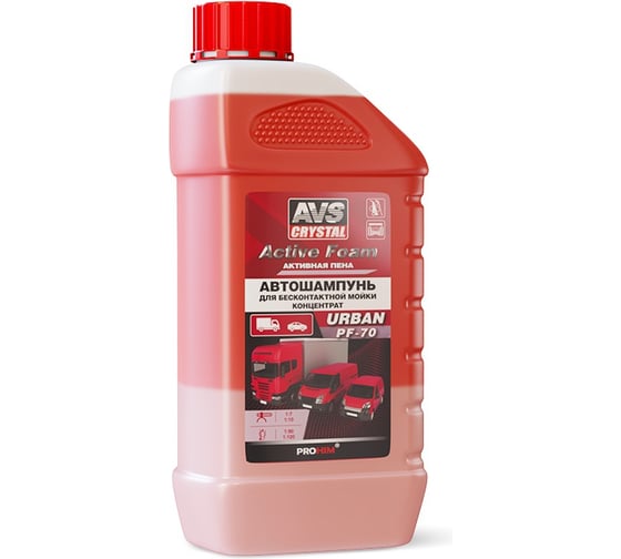 Автошампунь URBAN PF-70 для бесконтактной мойки Active Foam 1:7-10 1 л AVS A07832S