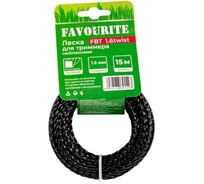 Леска для триммера 1.6 мм, 15 м, сечение витой квадрат FAVOURITE FBT 1.6twist 135122016