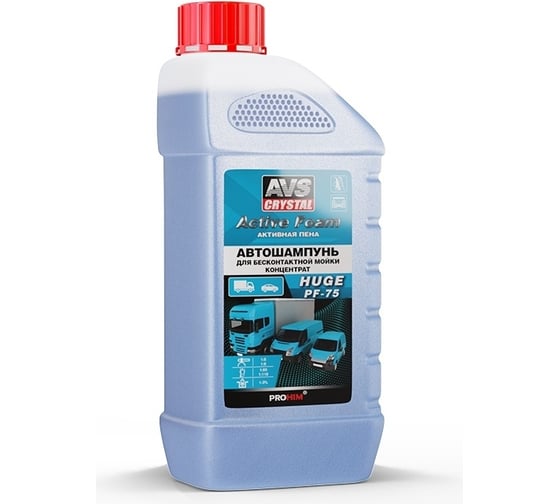 Автошампунь для бесконтактной мойки AVS Active Foam 1:5-9 PF-75 HUGE 1 л Прохим A40623S 1