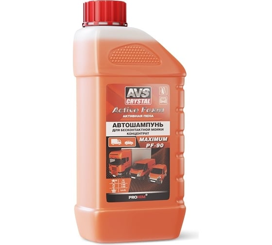 Автошампунь для бесконтактной мойки AVS Active Foam 1:9-12 PF-90 MAXIMUM 1 л Прохим A07835S