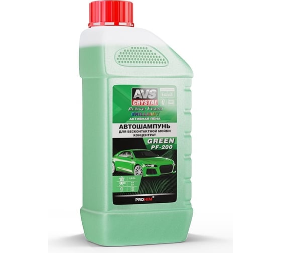 Автошампунь для бесконтактной мойки AVS Active Foam Brilliant 1:4-7 PF-200 GREEN 1 кг Прохим A40727S 1