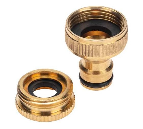 Адаптер латунный 1/2"-3/4", внутренняя резьба, с переходником ЧЕТЫРЕ СЕЗОНА 62-0273