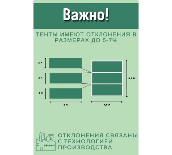 Тент тарпаулин укрывной строительный 2x3 м, 120 г/кв.м МТ-ПАК ТОРГ 5012463
