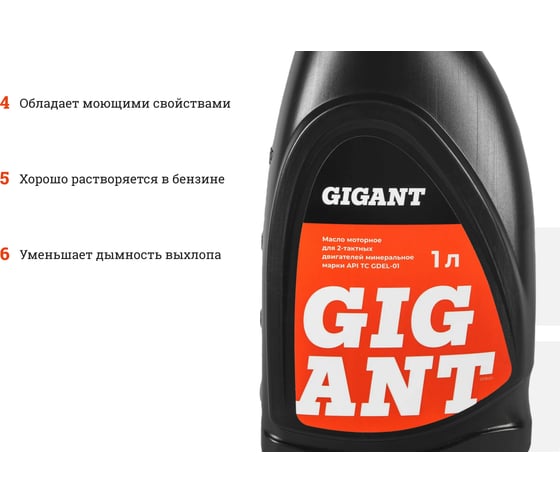 Масло 2-х тактное минеральное 1 л Gigant GDEL-01