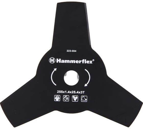 Нож для триммера Flex 223-004 (1.4 мм; 255 мм; 3 зуба) закаленная сталь HAMMER 58639 1