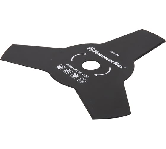 Нож для триммера Flex 223-004 (1.4 мм; 255 мм; 3 зуба) закаленная сталь HAMMER 58639