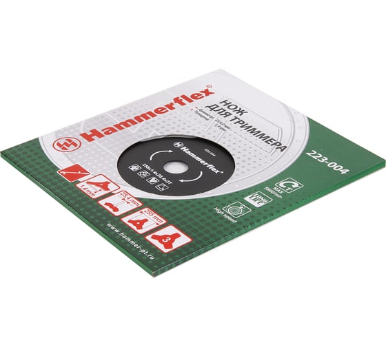 Нож для триммера Flex 223-004 (1.4 мм; 255 мм; 3 зуба) закаленная сталь HAMMER 58639