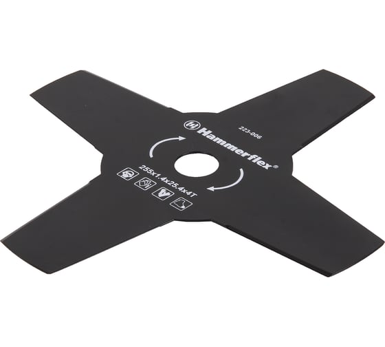 Нож для триммера Flex 223-006 (1.4 мм; 255 мм; 4 зуба) закаленная сталь HAMMER 58642