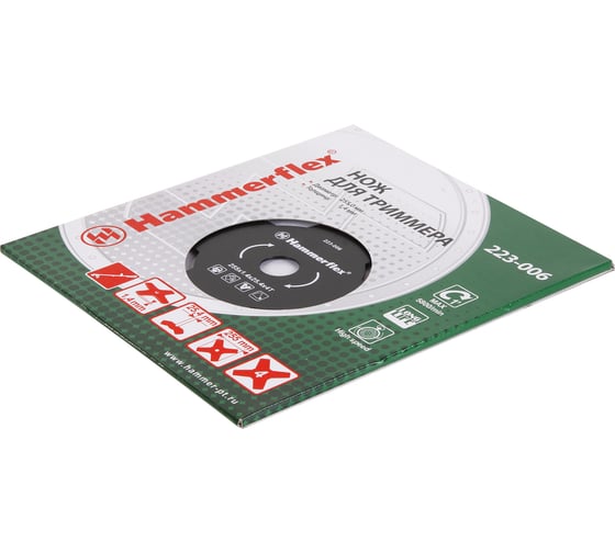 Нож для триммера Flex 223-006 (1.4 мм; 255 мм; 4 зуба) закаленная сталь HAMMER 58642