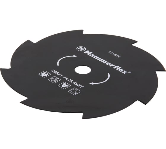 Нож для триммера Flex 223-010 (1.4 мм; 255 мм; 8 зубов) закаленная сталь HAMMER 58648