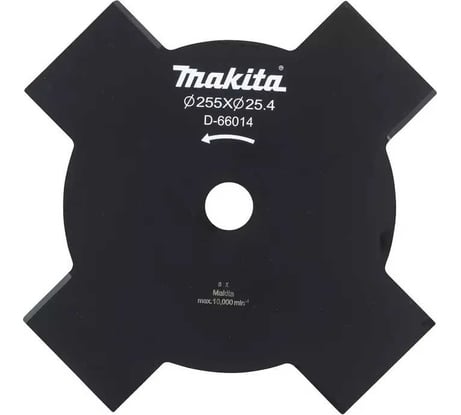 Нож 4 зуба, 255x25.4 мм для травы Makita D-66014