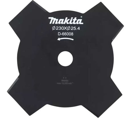 Нож 4 зуба, 230x25.4 мм для травы Makita D-66008