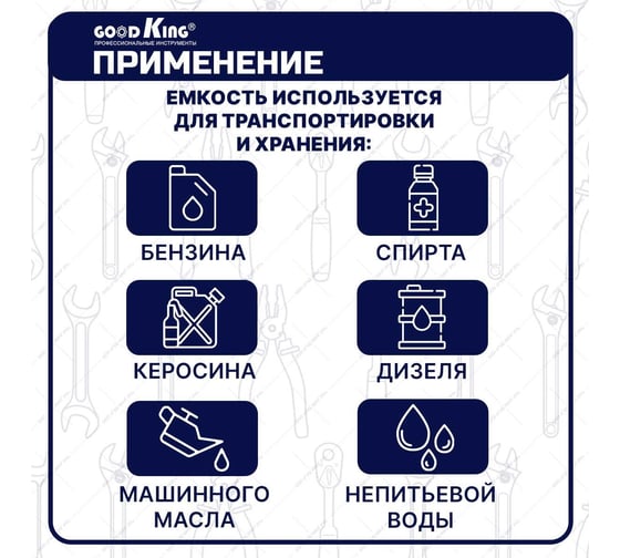 Канистра экспедиционная для бензина 20 л GOODKING KAN-10020