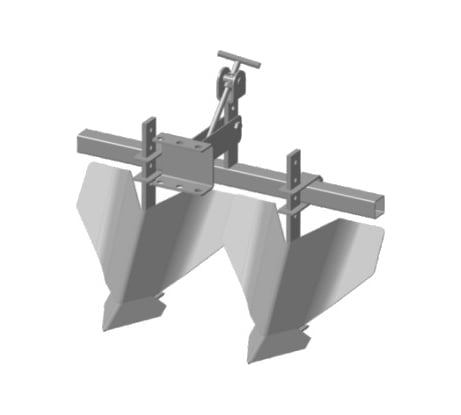 Окучник 2-х рядный большой на траверсе с регулируемыми однорядными окучниками 01.05.11 со сцепкой FORZA 01.05.13 ОМБДРС 00.470.700