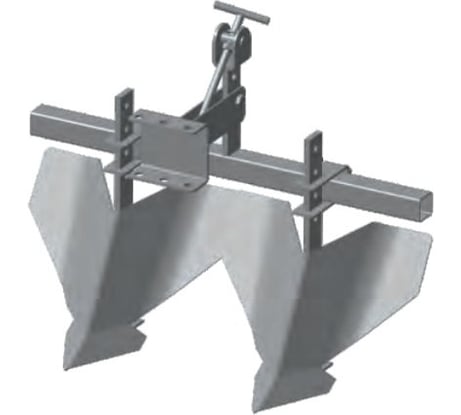 Окучник двухрядный на траверсе с НЕрегулируемыми однорядными окучниками 01.05.31 со сцепкой FORZA 01.05.33ОМБДС00.470.700