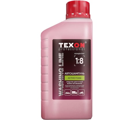 Автошампунь "Активная пена" концентрат 1:8 для бесконтактной мойки 1000 мл TEXON TX187867