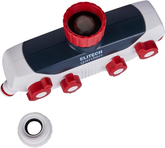 Распределитель потоков 4-х канальный с переходником 3/4"-1" HF 002 Garden Elitech 206026