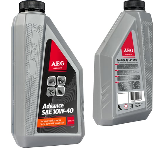 Масло моторное четырехтактное полусинтетическое Advance (550 мл; SAE 10W40; API SJ/CF) AEG Lubricants 30644