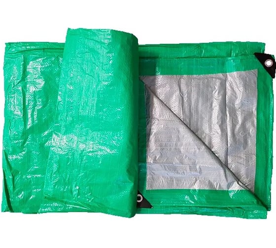 Тент КМП 8x14 м, 120 г/кв.м., светло-зеленый/серебро 00-00010551