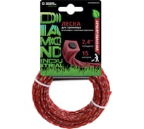 Леска для триммеров 2,4 мм 15 м квадрат витой армированная графитовым сердечником Diamond Industrial DIDTRIM2415KV