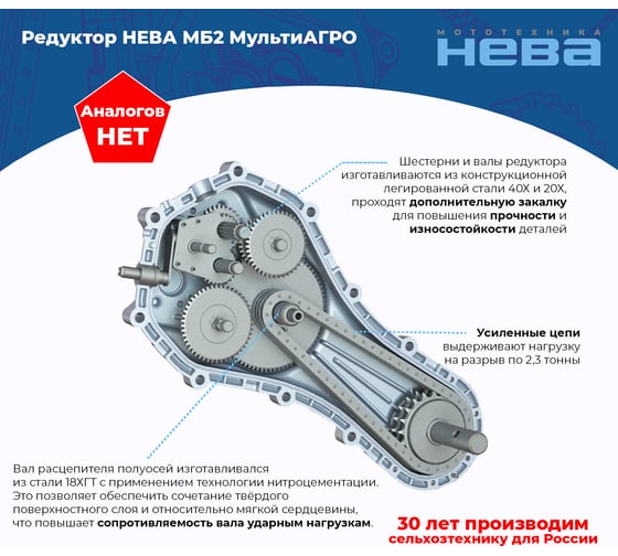 Редуктор НЕВА МБ2 МультиАГРО 005.67.0600-16Т НЕВА Мототехника 4650002230842