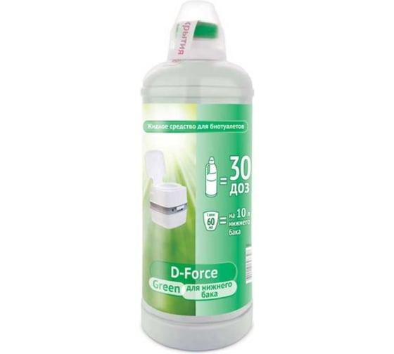 Средство 0.5 л для биотуалетов D-Force Green для нижнего бака Ваше Хозяйство 4680104303175 1