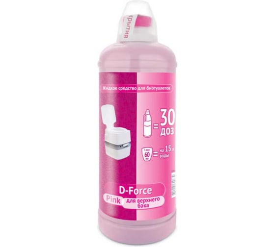 Средство 0.5 л для биотуалетов D-Force Pink для верхнего бака Ваше Хозяйство 4680104303199 1